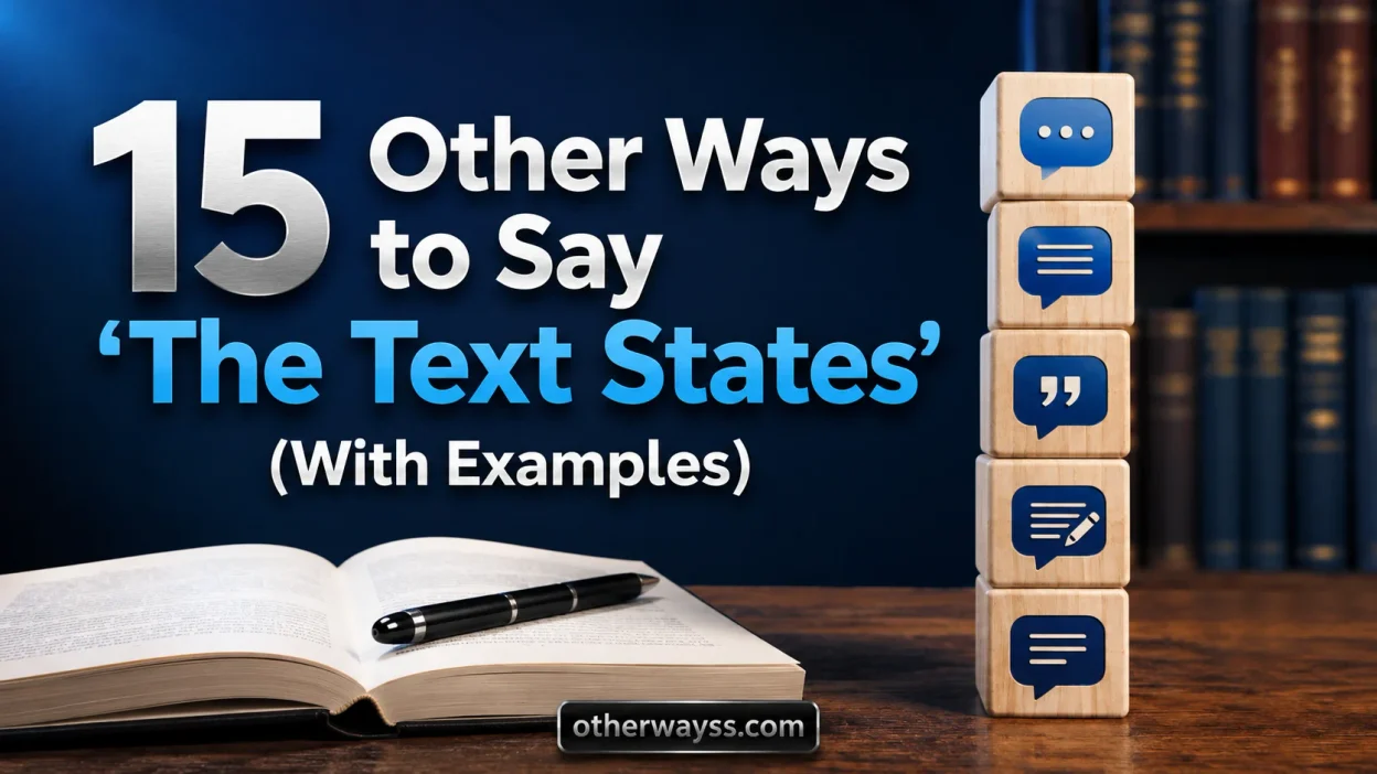 Other Ways to Say ‘The Text States’
